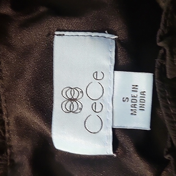 CeCe Womens Black High Neck Ruffle-Sleeves Blouse, Size: S - Picture 9 of 10